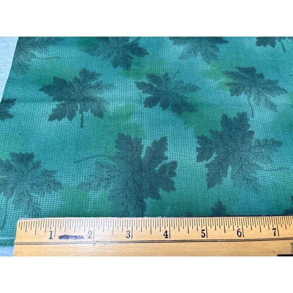 Green Leaf Print Cotton Fabric Panel 8x44" Made in Japan for Crafting & Sewing P - Picture 2 of 6